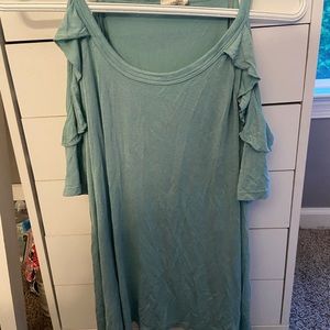 Caution to the wind cold shoulder top